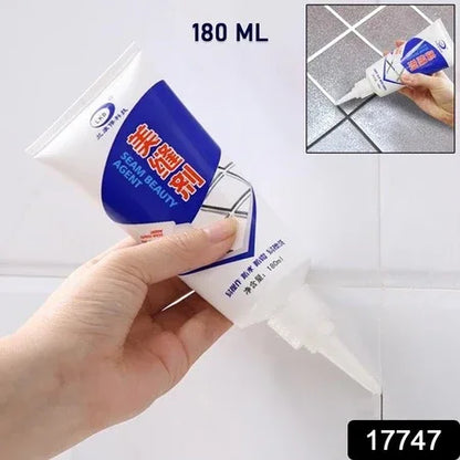 17747 Waterproof Tile Gap Crack Grout Filler Water-resistant Silicone Sealant For Diy Home Sink Gaps Tiles Gaps Grouts Repair Filler Tube For Home Office Bathroom Toilets Kitchen (180 Ml) - Zidbik