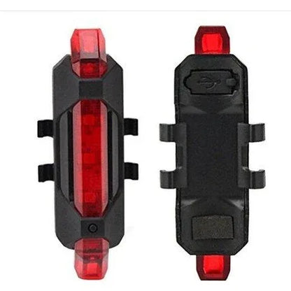1561 Rechargeable Bicycle Front Waterproof Led Light (Red) - Zidbik