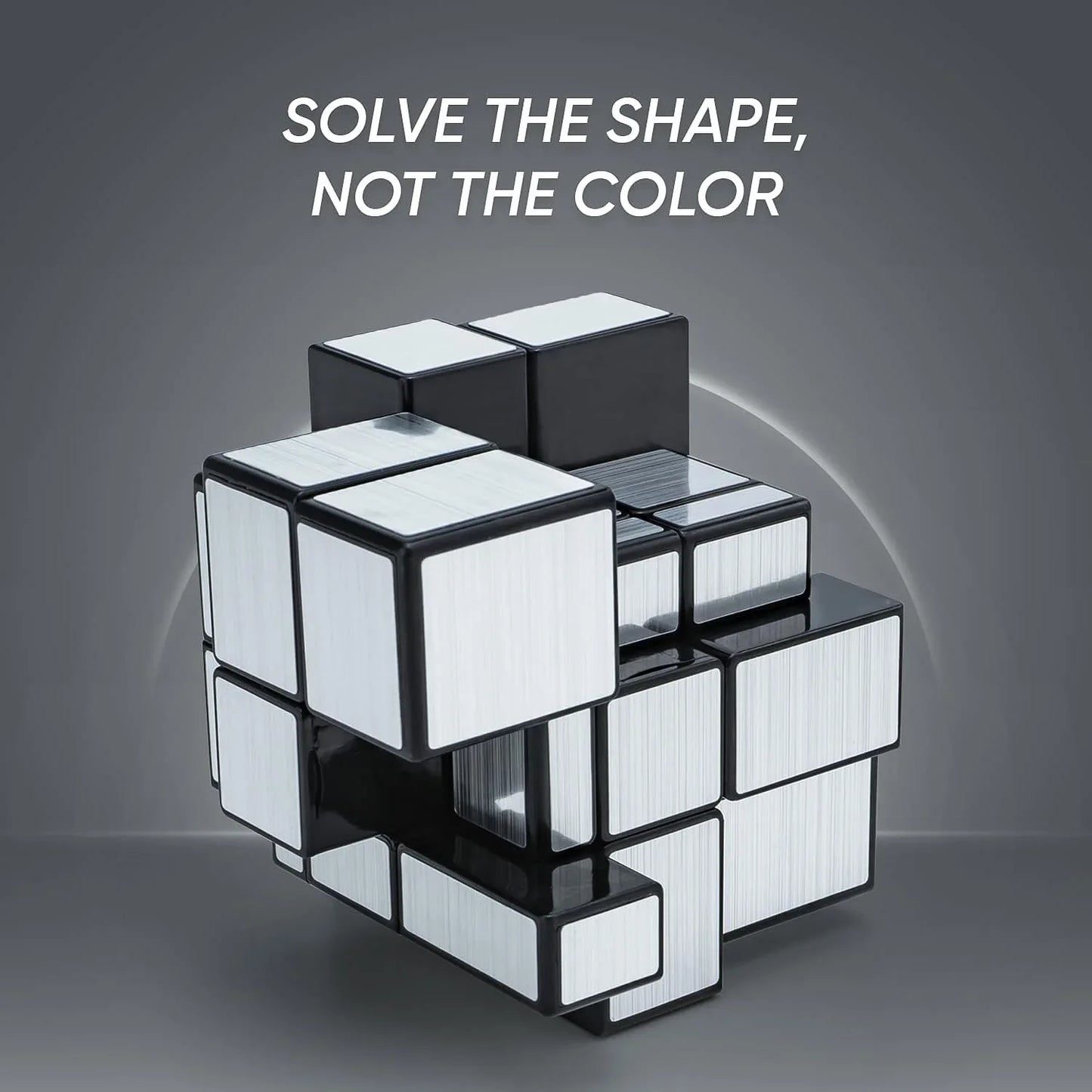 Mirror Cube 3x3 Puzzle Cube With Reflective Silver Surfaces - Zidbik