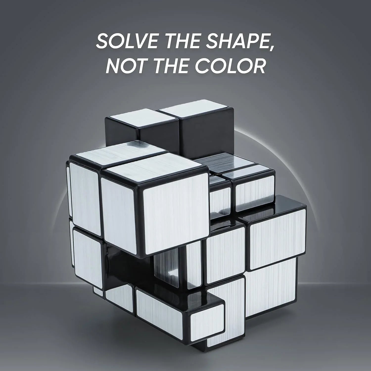 Mirror Cube 3x3 Puzzle Cube With Reflective Silver Surfaces - Zidbik