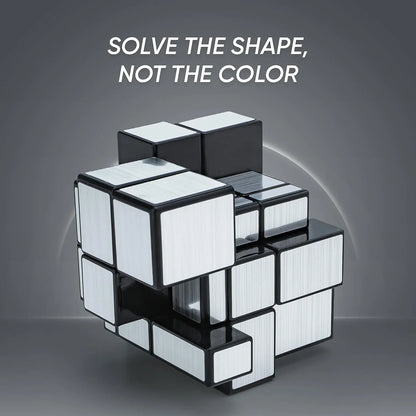 Mirror Cube 3x3 Puzzle Cube With Reflective Silver Surfaces - Zidbik