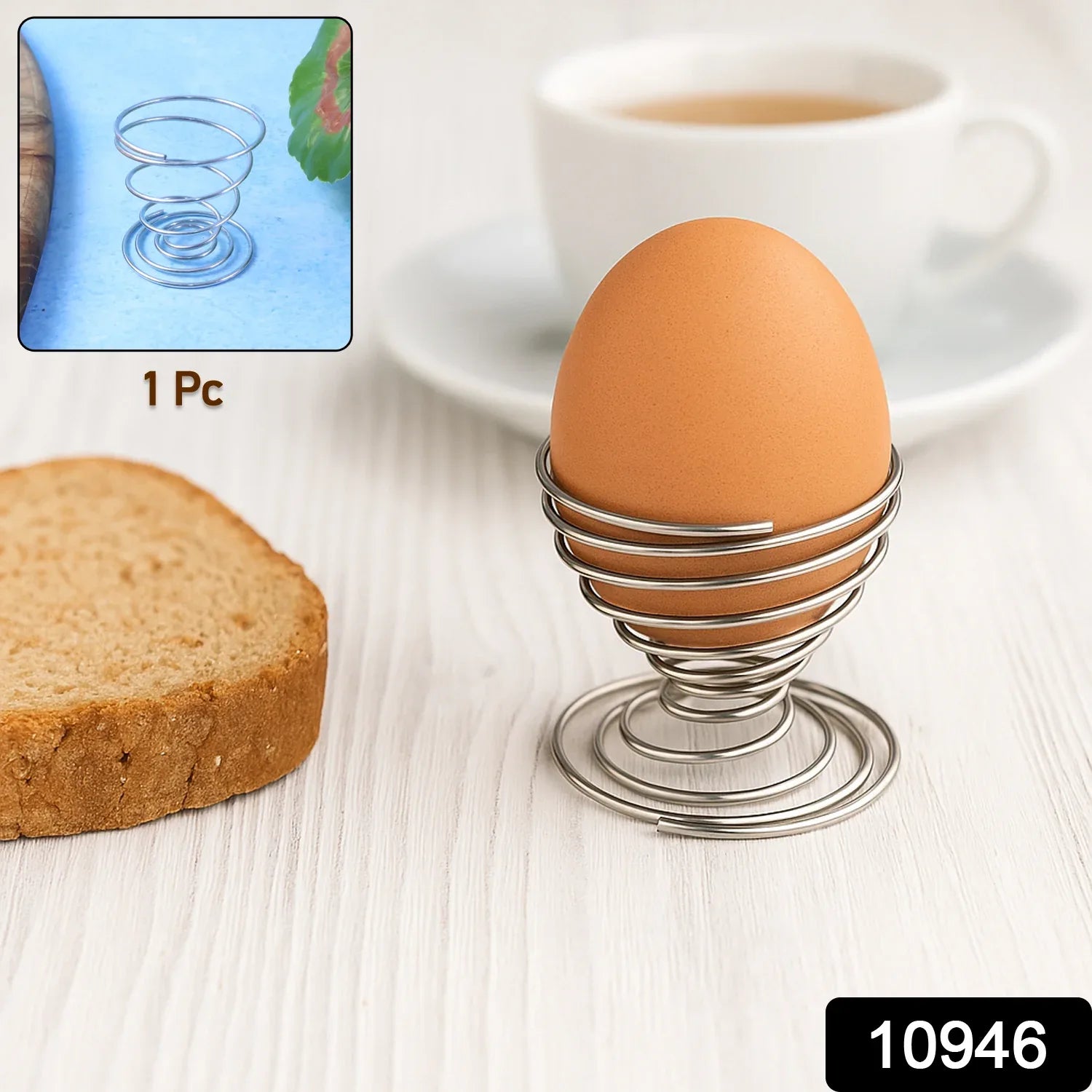 Stainless Steel Spring Egg Cup Holder (1 Pc) - Zidbik