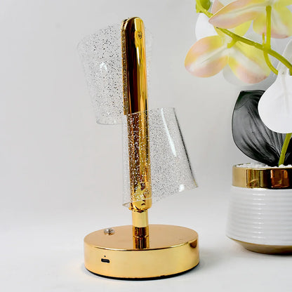 Modern Luxury Crystal Led Double Shade Table Lamp (1 Pc) - Zidbik