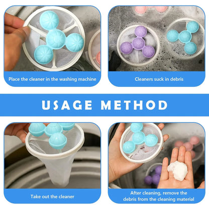 12604 Laundry Ball Floating Pet Fur Lint Hair Catcher Household Reusable Washing Machine Floating Lint Mesh Bag Hair Filter Net Pouch Washing Lint Hair Remover Net Mesh Bag Dryer (1 Pc) - Zidbik