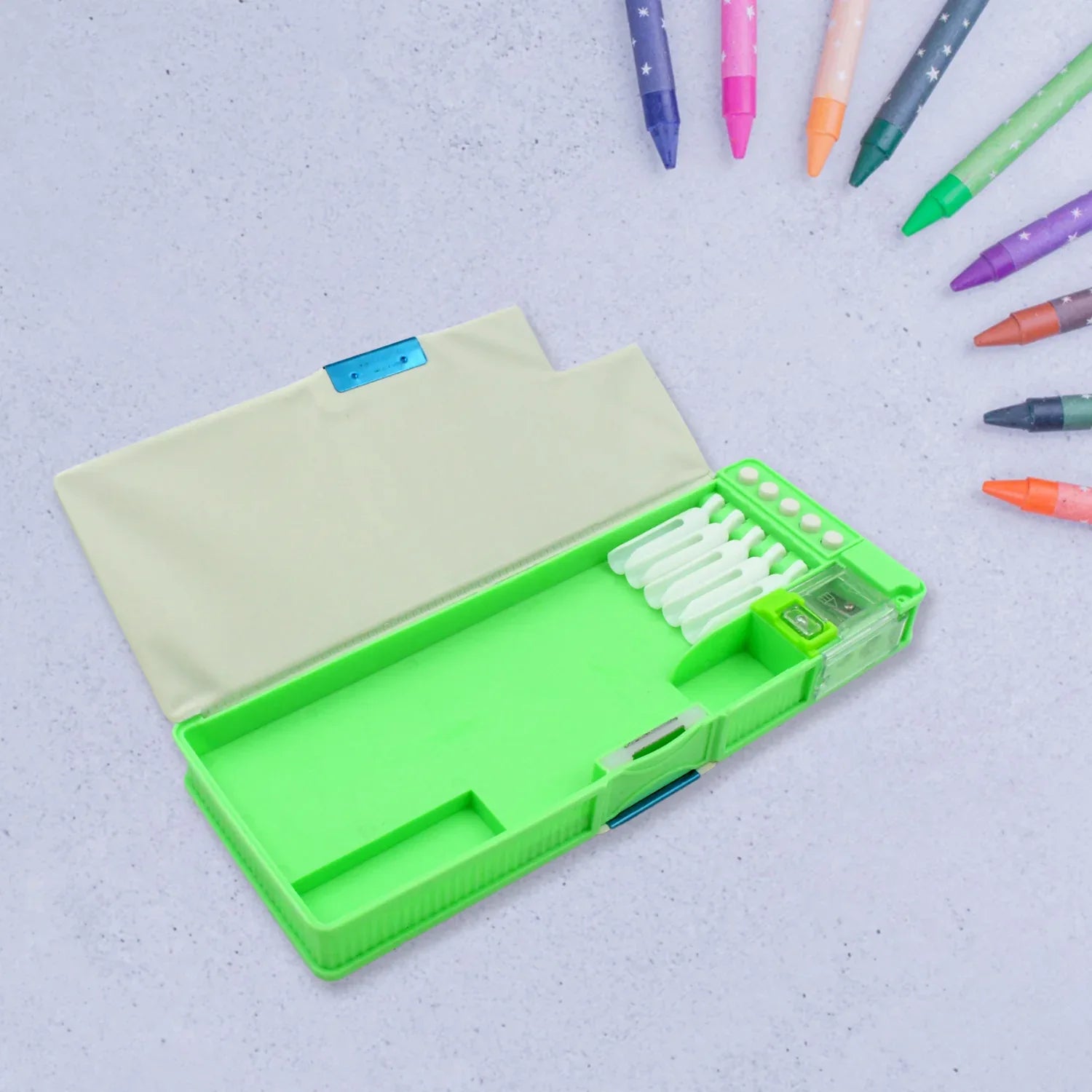 4251 Multipurpose Compass Box Pencil Box With 2 Compartments For School Cartoon Printed Pencil Case For Kids Birthday Gift For Girls Boys Cartoon Printed Pencil Case For Kids. - Zidbik