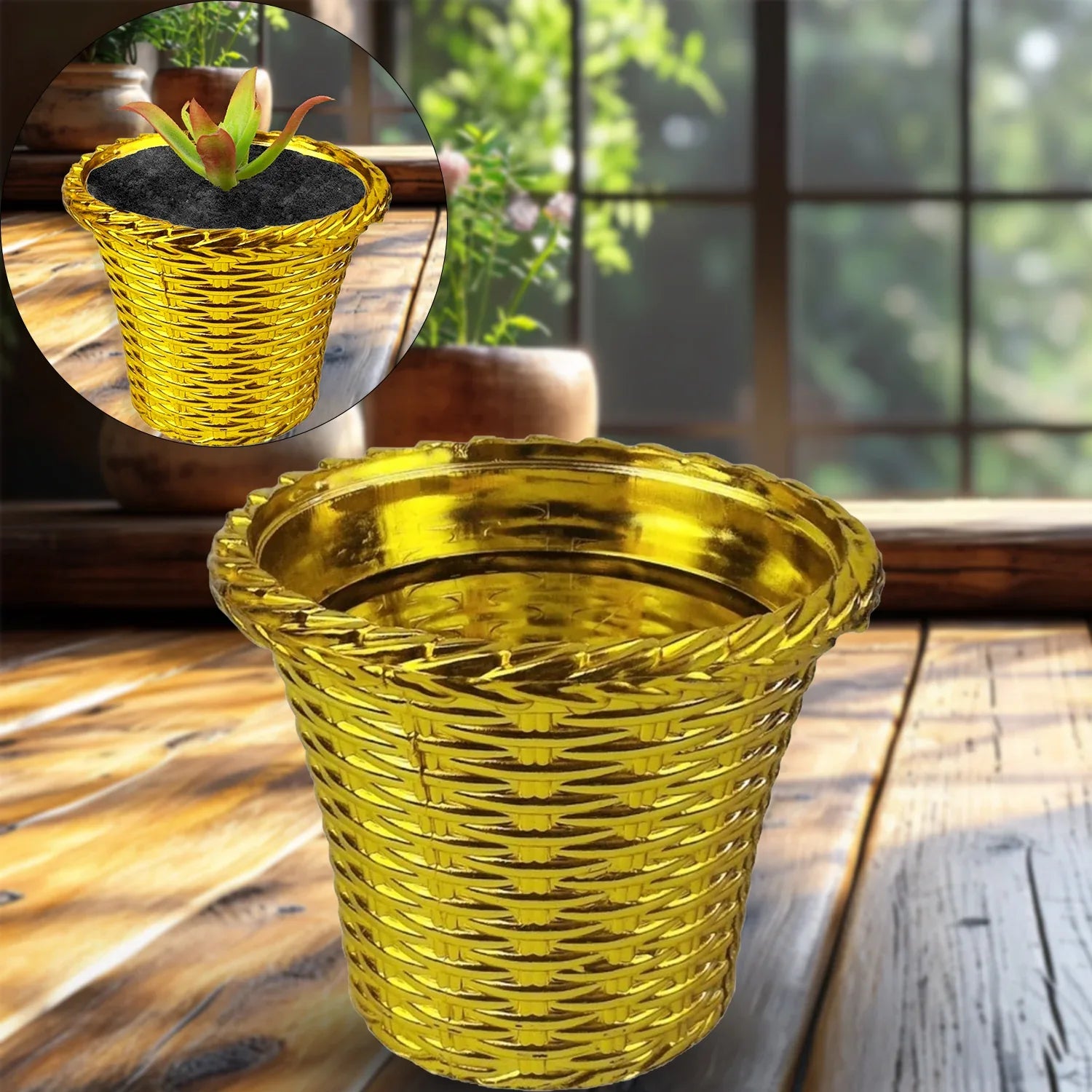 Plastic Flower Valencia (Pot) Home And Outdoor (1 Pc) - Zidbik