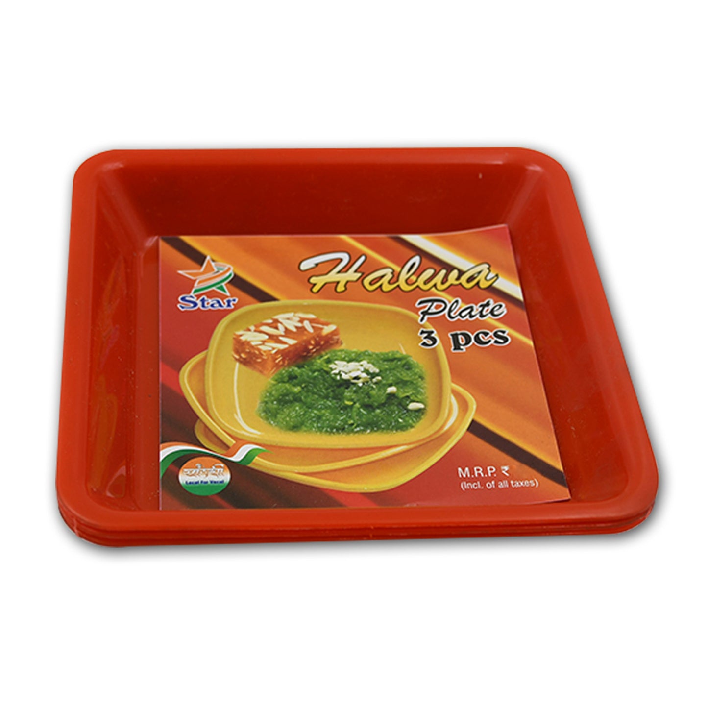 5563 Square Plastic Halwa Dinner Plate Snacks  Breakfast Restaurant Serving Trays Home School Coffee Hotel Kitchen Office (3 Pcs Set) - Zidbik