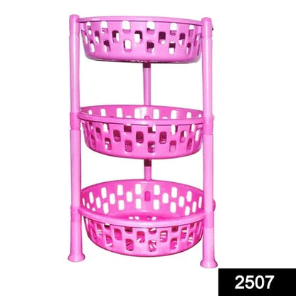 2507 Round Multipurpose Plastic Storage Rack Organiser - Zidbik
