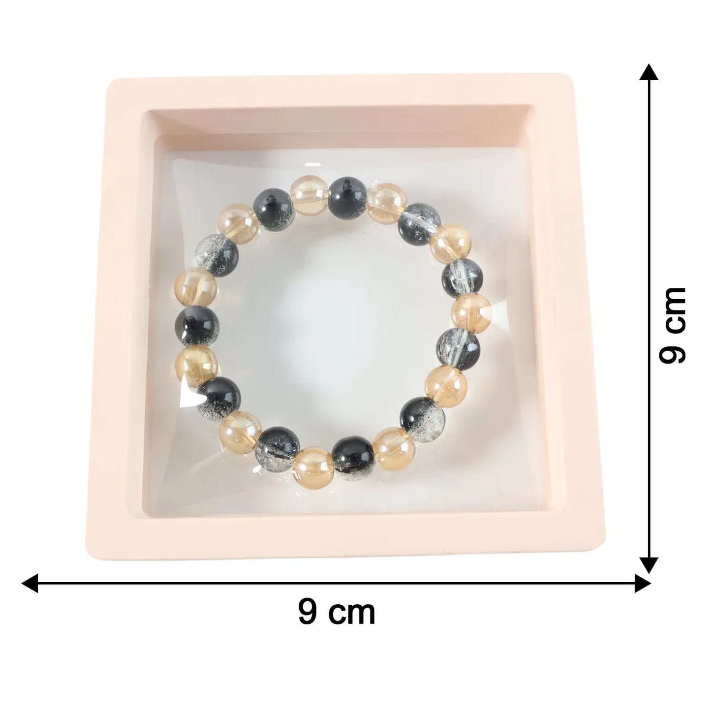 Elegant Dual-tone Crystal Beaded Stretch Bracelet (1 Pc) - Zidbik