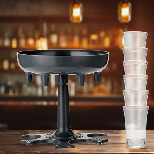 6 Shot Win Glass Dispensers With Tray 6 Pcs Glass - Zidbik