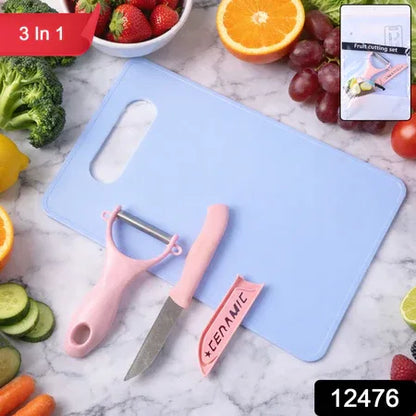 3 In 1 Multipurpose Kitchen Fruit Vegetable Cutting Board Set - Zidbik
