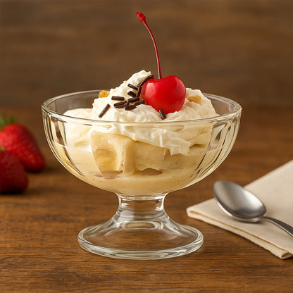 Premium Glass Ice Cream Dessert Bowl 6 Pc Set - Zidbik