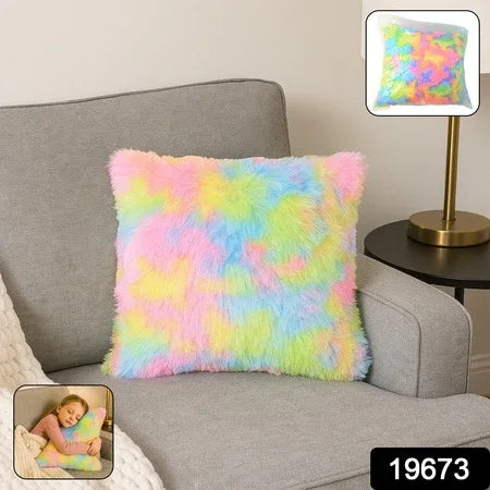 Soft Plush Multicolor Rainbow Cushion Pillow (1 Pc) - Zidbik