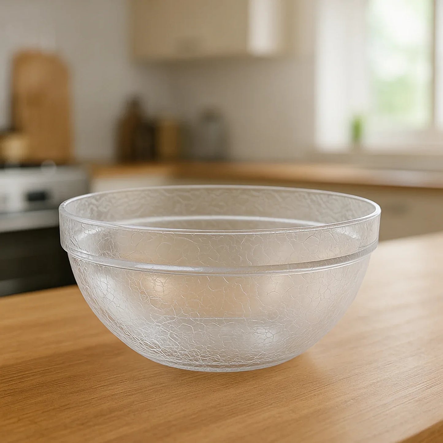 Transparent Idli Mixing Serving Bowl Textured Plastic Kitchen Bowl (1 Pc) - Zidbik