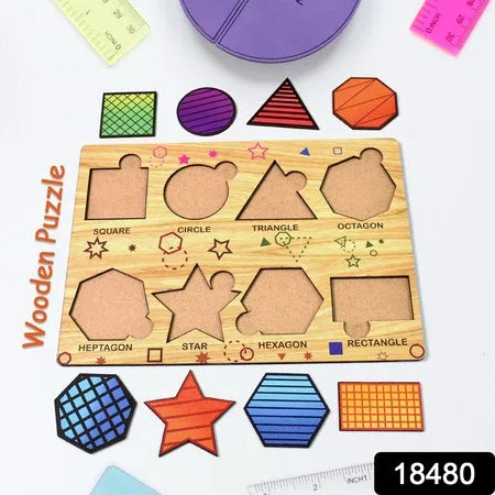 Wooden Triangles Puzzle Learning Educational Board (1 Set 2820 Cm) - Zidbik