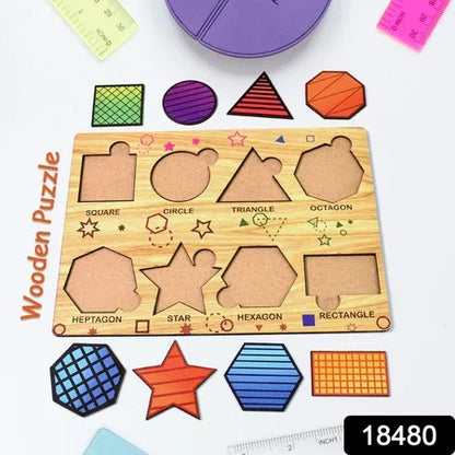 Wooden Triangles Puzzle Learning Educational Board (1 Set 2820 Cm) - Zidbik