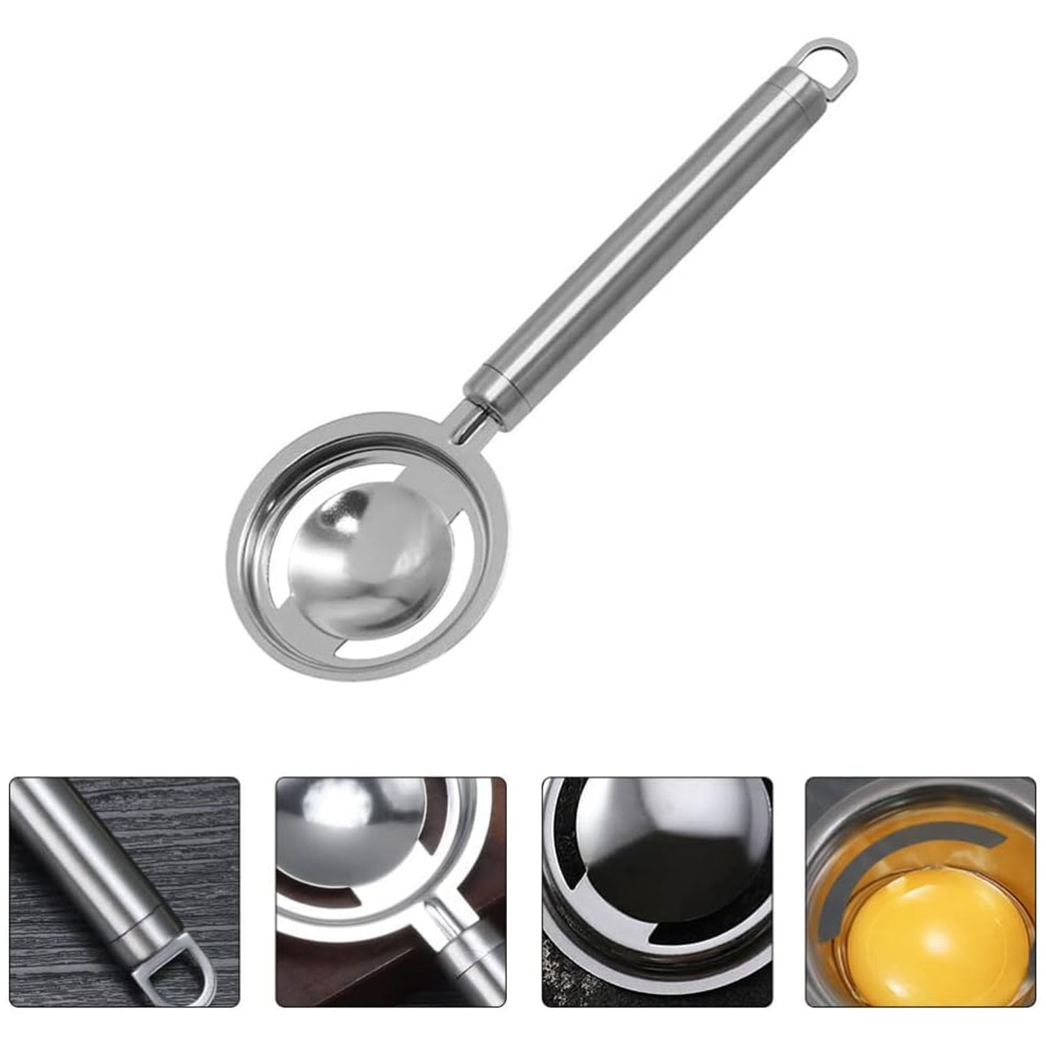 5898 Kitchen Tools Egg Yolk White Separator Stainless Steel Egg White Separator Tools Eggs Yolk Filter Gadgets Kitchen Gadgets Separating Funnel Spoon Egg Divider Tools - Zidbik
