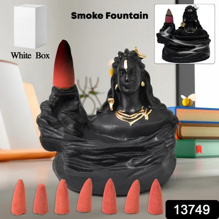 Adiyogi Shiva Backflow Smoke Fountain Incense Holder Burner (1 Pc) - Zidbik