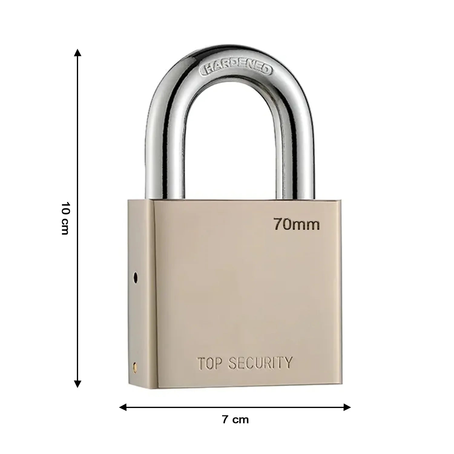 1690 Heavy Steel Premium Square Padlock 70mm With 4 Keys Multipurpose Hardened Shackle Padlock For Door Gate Shutter And Home - Zidbik