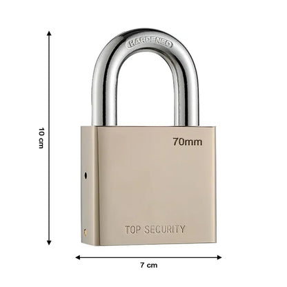 1690 Heavy Steel Premium Square Padlock 70mm With 4 Keys Multipurpose Hardened Shackle Padlock For Door Gate Shutter And Home - Zidbik