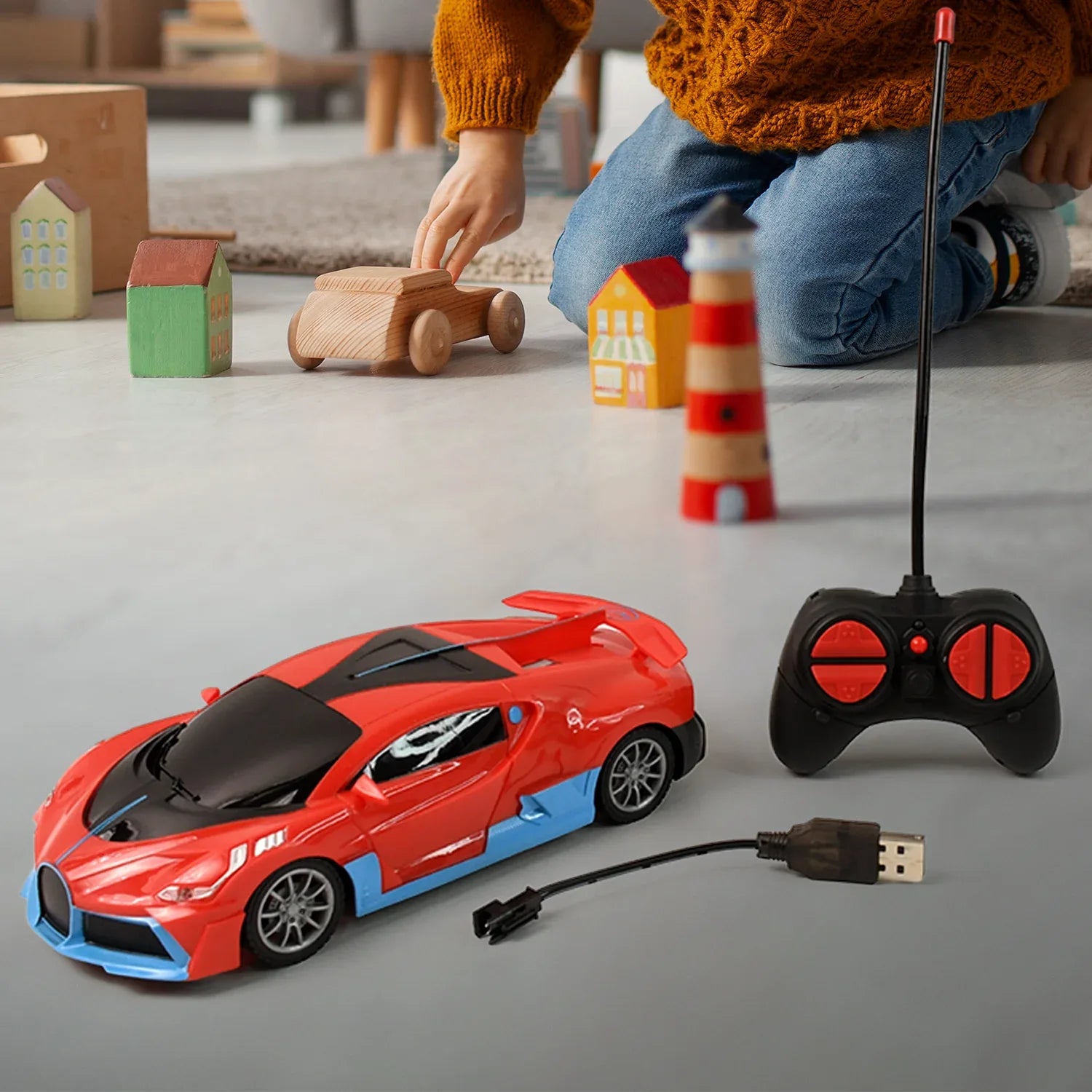 High-speed Rc Sports Car With Spray Exhaust Effect (1 Set) - Zidbik