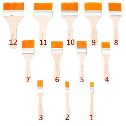 4663 Artistic Flat Painting Brush - Set Of 12 - Zidbik