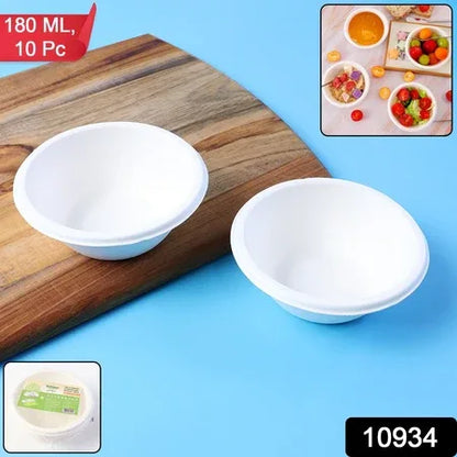 Freshee 180 Ml Round Compostable Bagasse Bow (10 Pc) - Zidbik