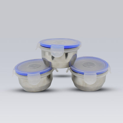 Airtight  Leak Proof Stainless Steel Container Multi Compartment Lunch Box Carry To All Type Lunch In Lunch Box  Premium Quality Lunch Box Ideal For Office  School Kids  Travelling Ideal (3 Different Lunch Box) - Zidbik