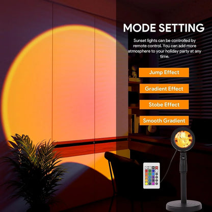 6423 4 Colors Sunset Lamp Sunset Projection Lamp Led Night Lights - Zidbik
