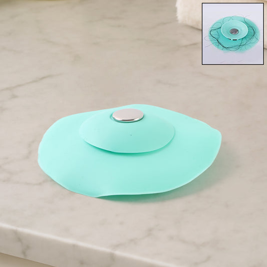 Creative 2-in-1 Light Green Silicone Sewer Sink Sealer Cover Drainer (Multicolour) - Zidbik