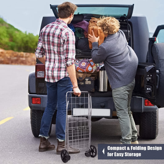 Foldable Shopping Trolley With Wheels ( Moq - 2 Pc) - Zidbik