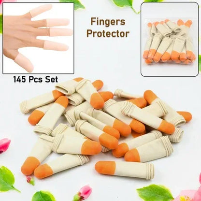 Finger Caps Silicone Finger Protectors Sleeves (Finger Cots 145 Pcs Set Approx) - Zidbik