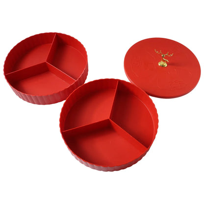 2 Layer Multipurpose Decorative Dry Fruit And Snack Serving Tray (1 Pc) - Zidbik