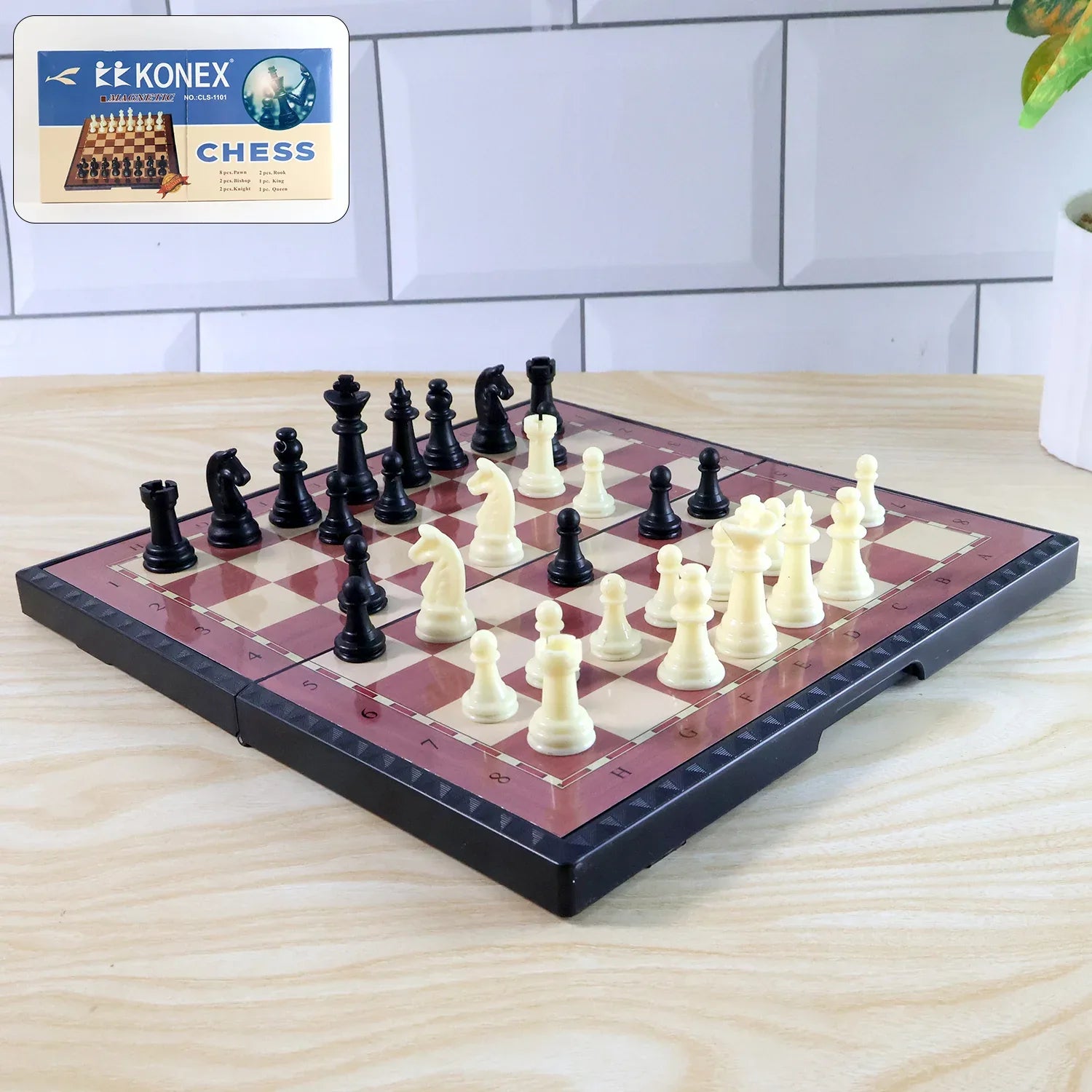 Foldable Magnetic Chess Board Game Set (24 X 24 Cm) - Zidbik