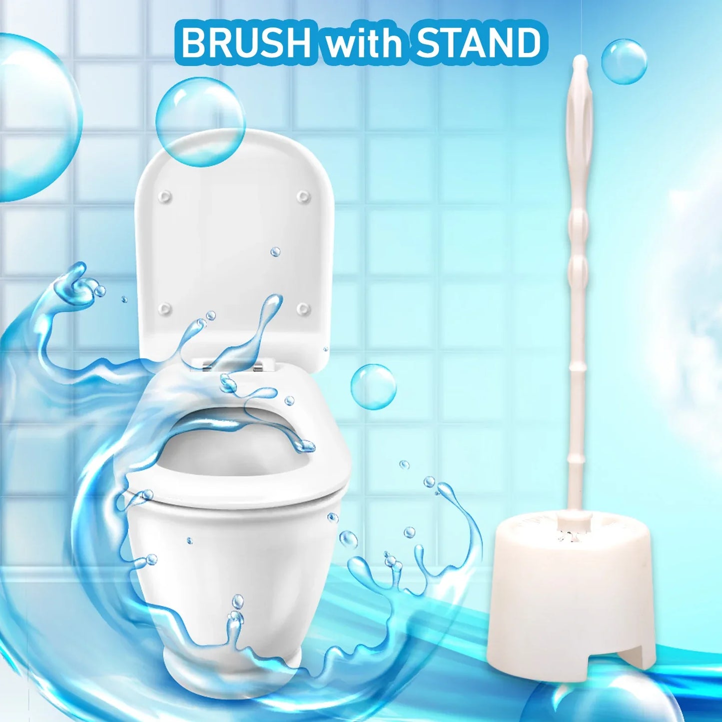 6615 Toilet Cleaning Brush With Potted Holder - Zidbik