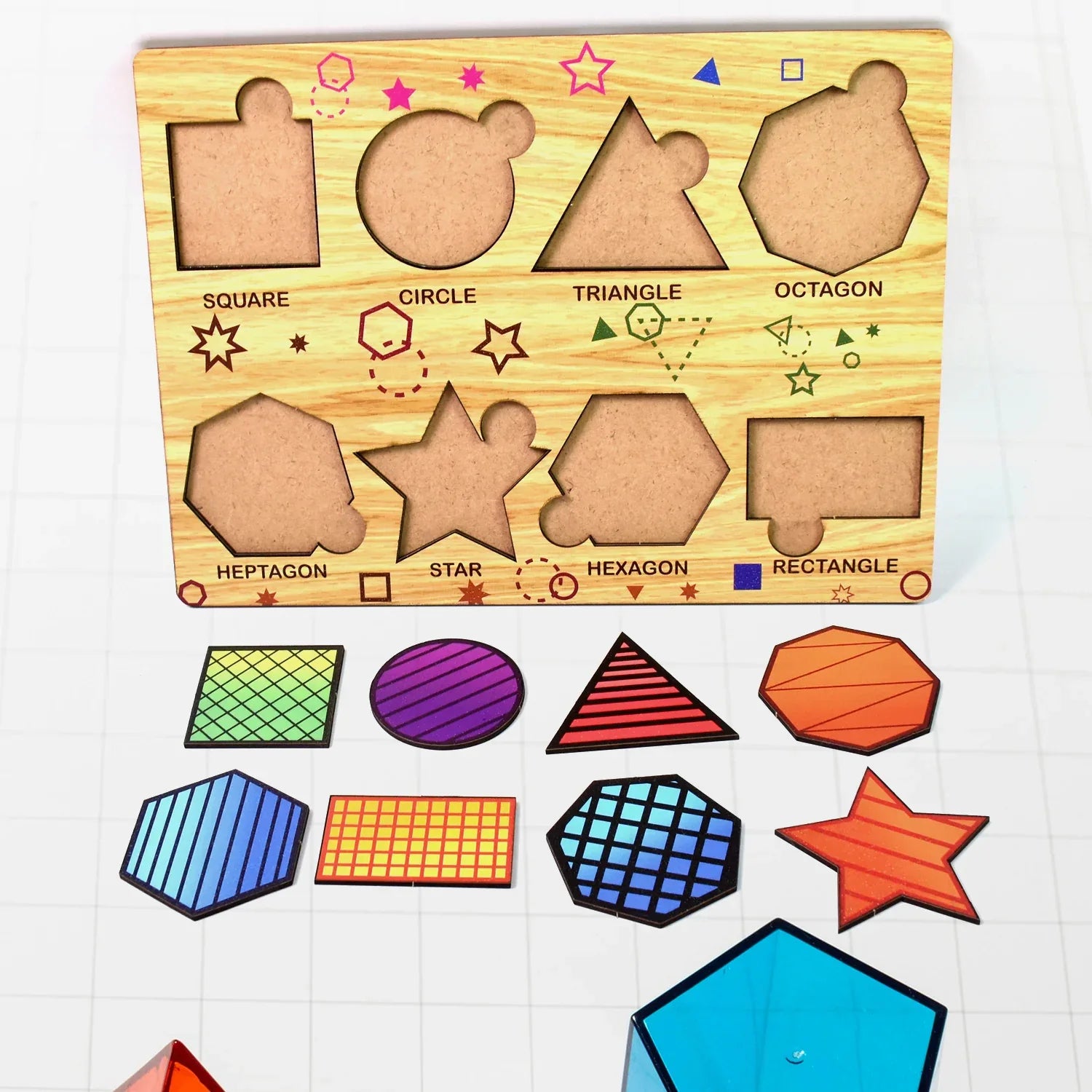 Wooden Triangles Puzzle Learning Educational Board (1 Set 2820 Cm) - Zidbik