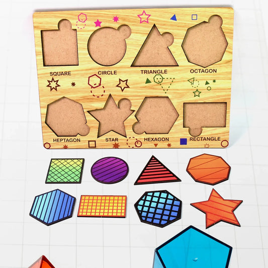 Wooden Triangles Puzzle Learning Educational Board (1 Set 2820 Cm) - Zidbik