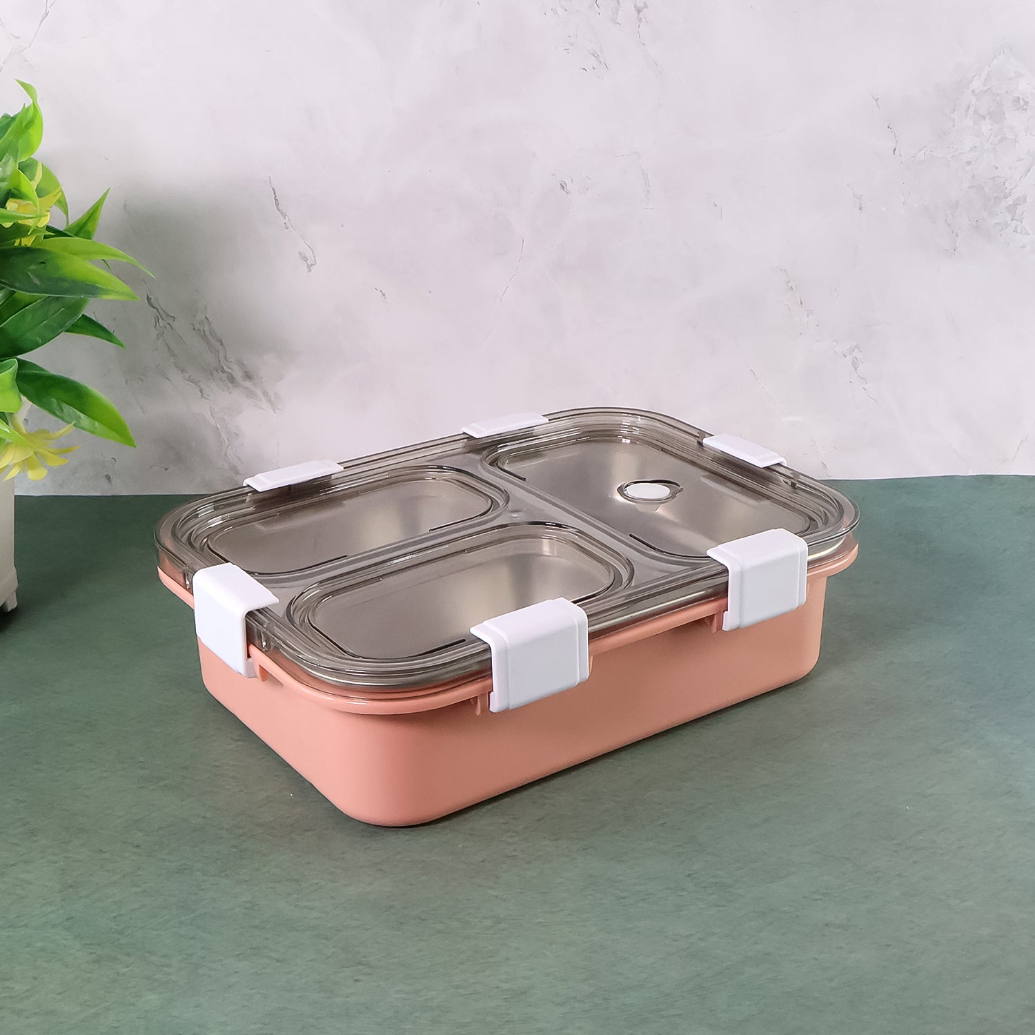 3-compartment Lunch Box - (1 Pc) - Zidbik