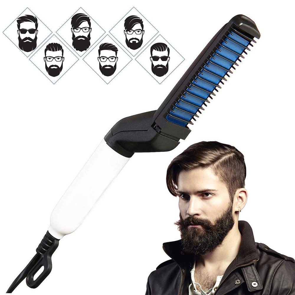 348 Mens Beard And Hair Curling Straightener (Modelling Comb) - Zidbik
