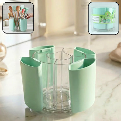 Multipurpose 5 Compartment Rotating Pen Holder (1 Pc) - Zidbik