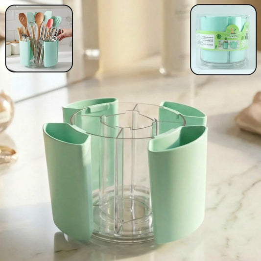 Multipurpose 5 Compartment Rotating Pen Holder (1 Pc) - Zidbik