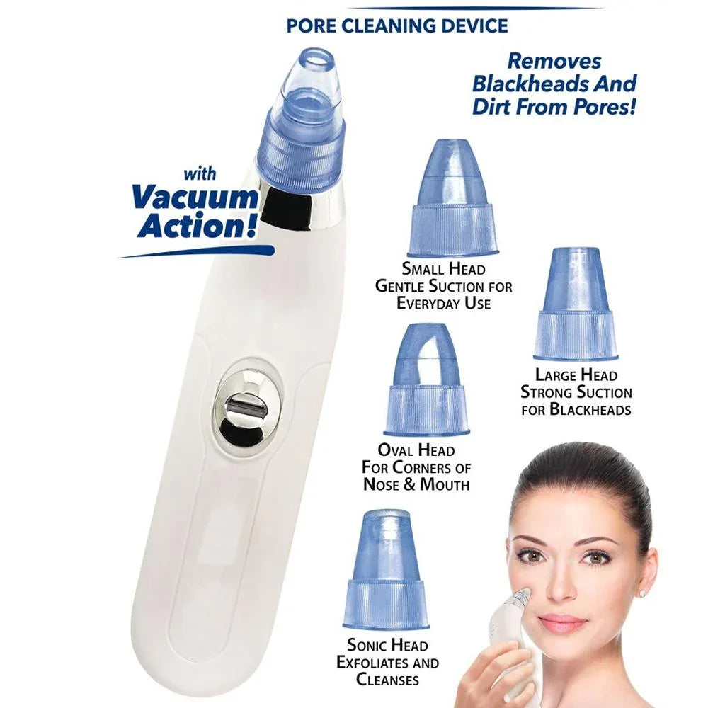 351 -4 In 1 Blackhead Whitehead Extractor Remover Device Acne Pimple Pore Cleaner (Vacuum Suction Tool) - Zidbik
