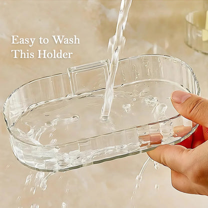 Self Adhesive Transparent Wall Mounted Soap Dish Holder (2 Pc) - Zidbik