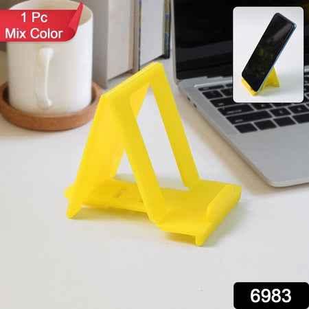 Adjustable Foldable Plastic Mobile Phone Stand (1 Pc  Mix Color) - Zidbik