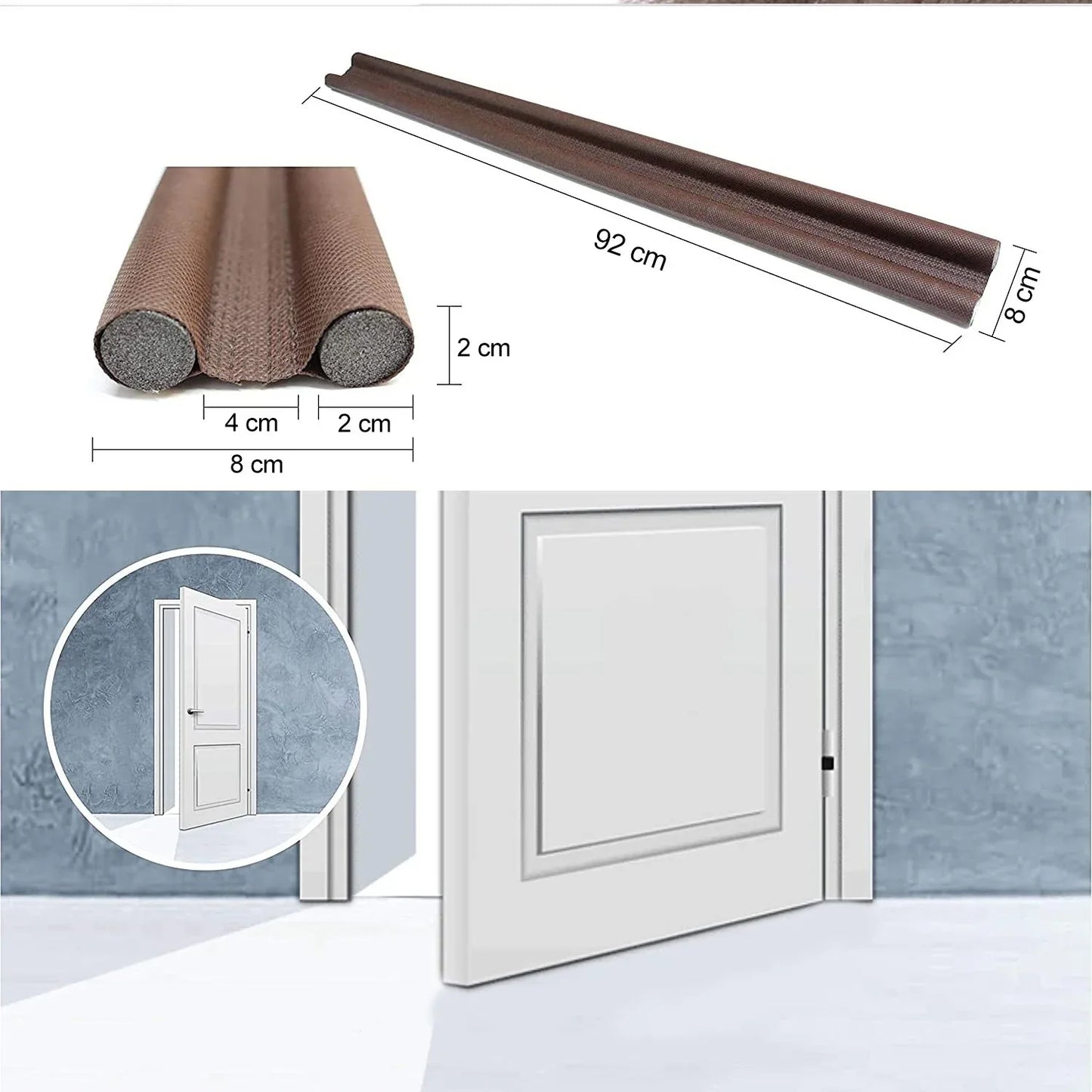 1752 Twin Door Draft Stopperguard Protector For Doors And Windows - Zidbik