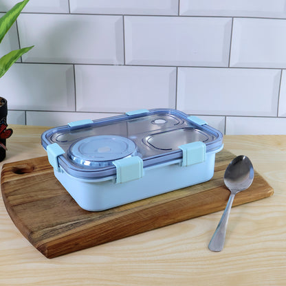 Premium Stainless Steel Compartment Lunch Box 1 Set - Zidbik