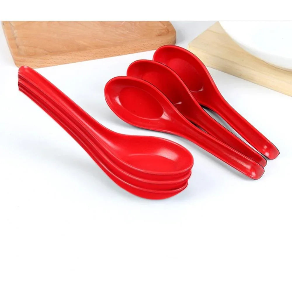 2393 Microwave Safe Unbreakable Colorful Soupdessert Spoons Food Grade Set Of 6 Pcs - Zidbik
