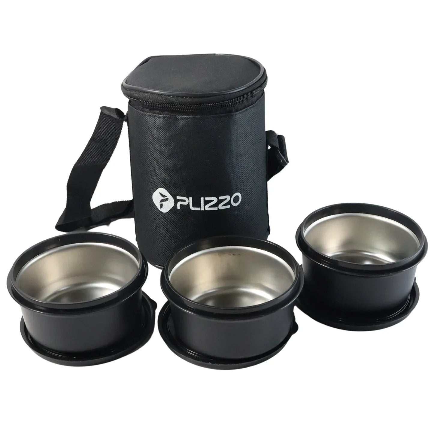Insulated Stainless Steel Tiffin Lunch Box Set With Carry Bag (1 Set) - Zidbik
