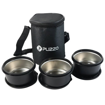 Insulated Stainless Steel Tiffin Lunch Box Set With Carry Bag (1 Set) - Zidbik