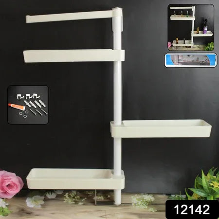 Kitchen Organization Rotating Shelf Storage Racks Multipurpose Adjustable (1 Set) - Zidbik